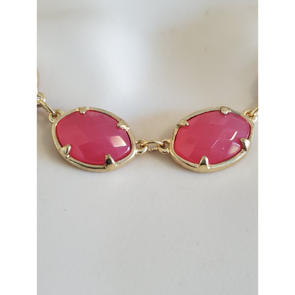 Women's Pink Jewelry Oval Stone Statement Necklace - Picture 2 of 4